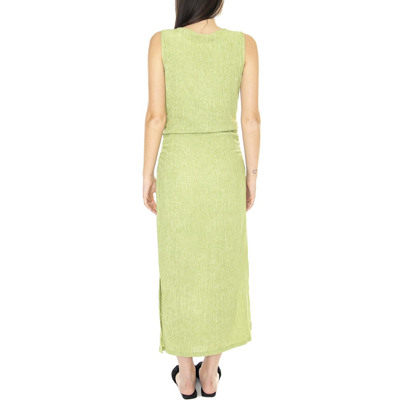 Vestido Midi en Tejido Arrugado Verde - Abito Donna Verde 31W/11261  WILD PONY 