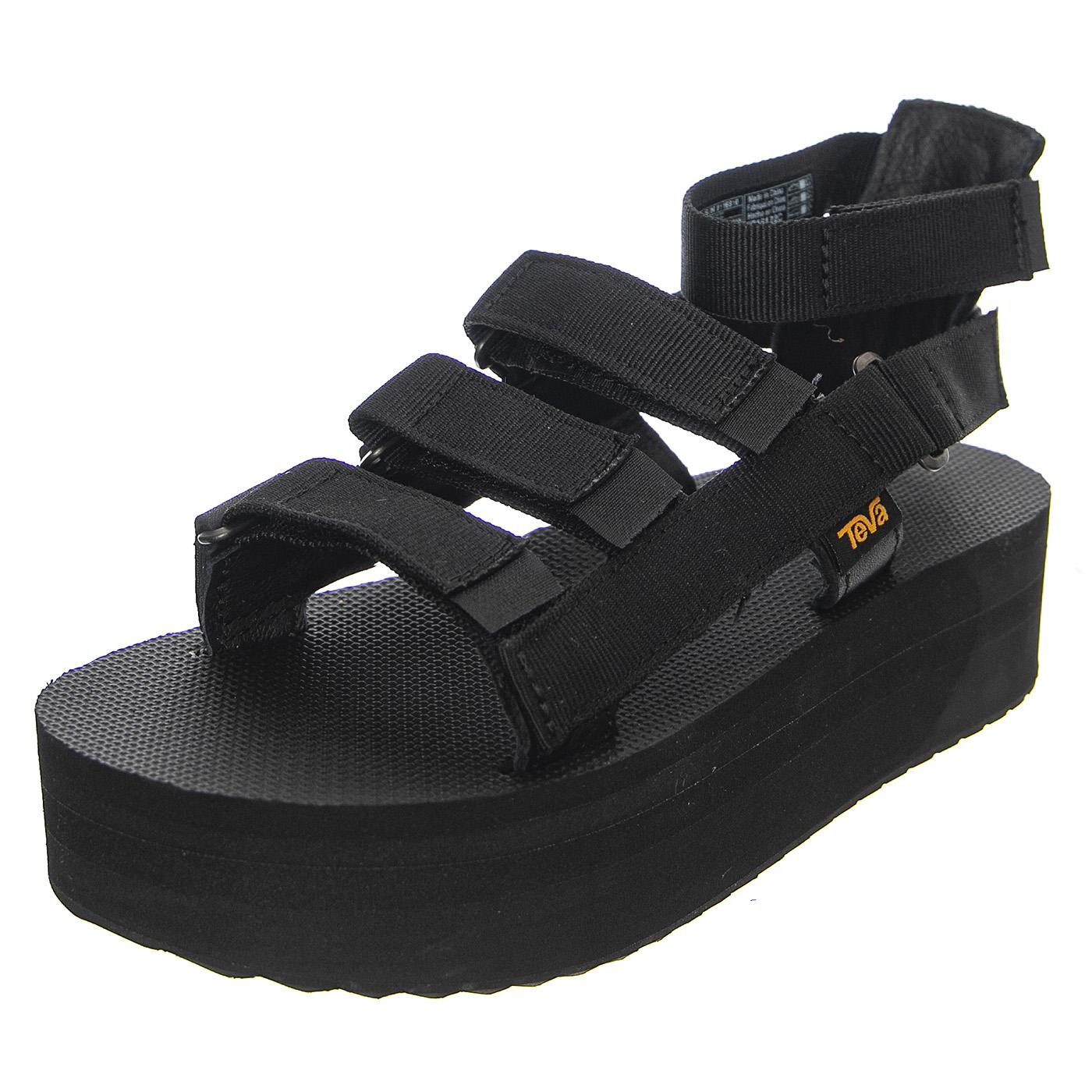 Flatform Mevia Black - Sandali Donna Neri 1116810-BLK  TEVA 