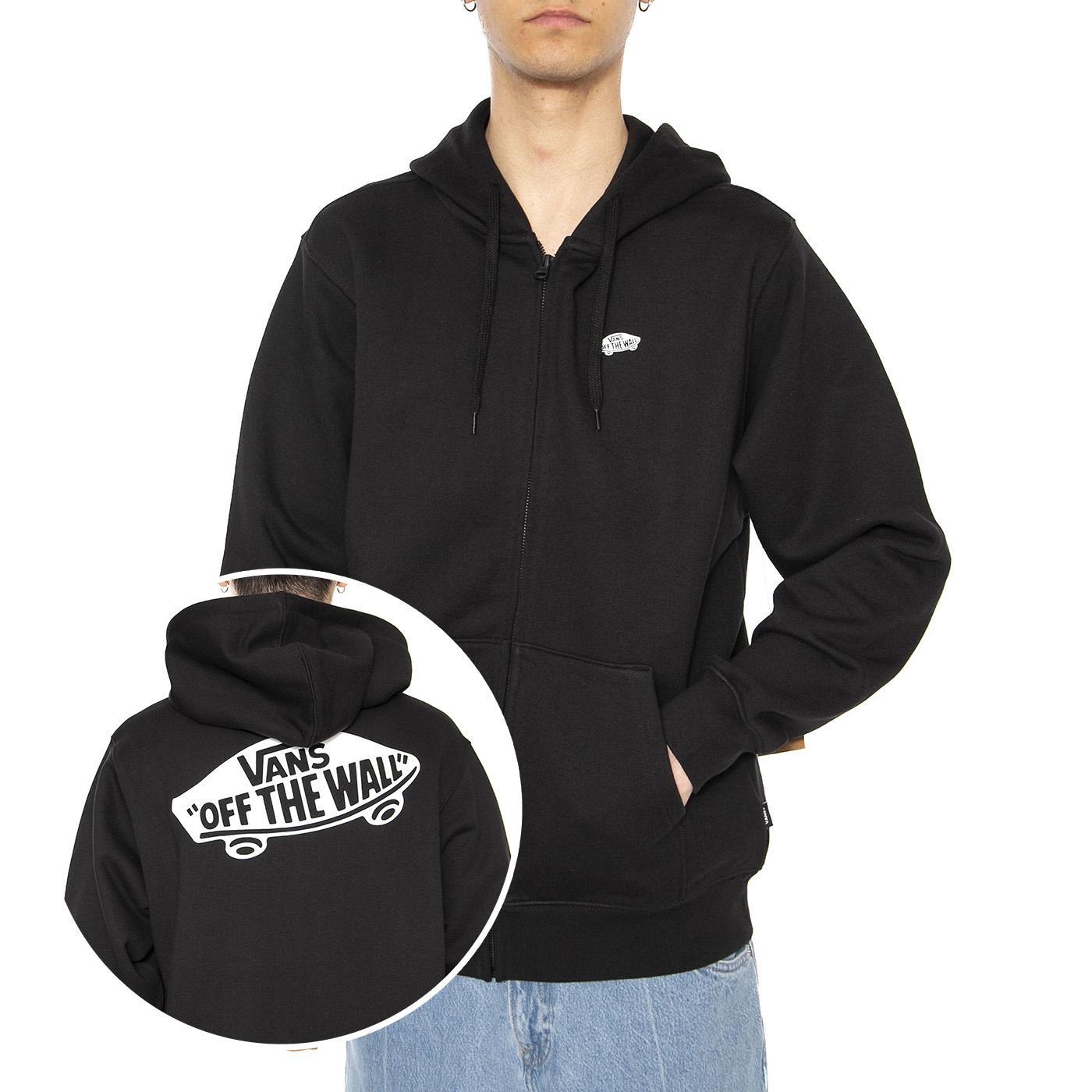 Syle 76 II Loose FT FZ PO Black/White - Felpa con Cappuccio Uomo Nera VN000P53Y281  VANS 