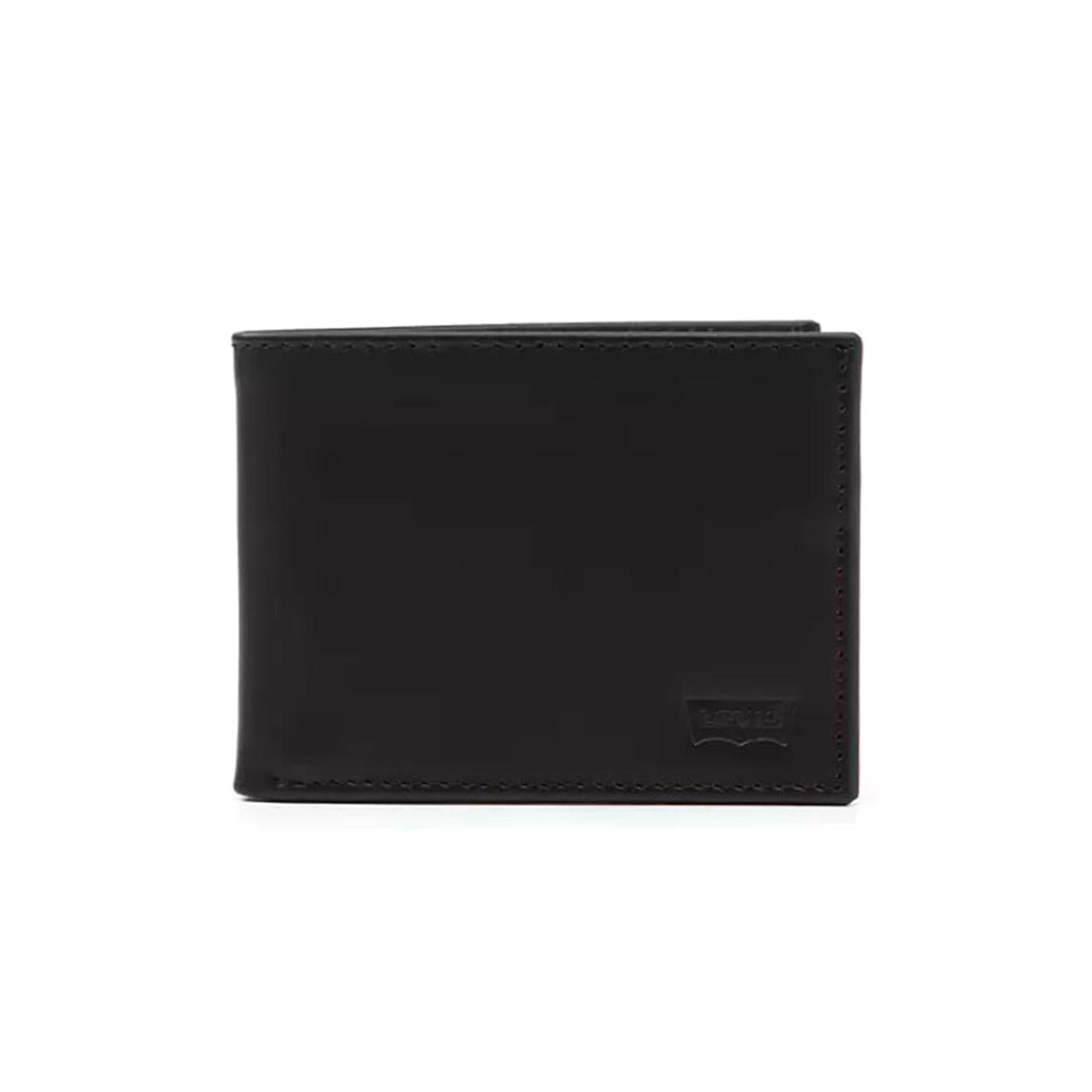 Batwing Bifold ID Caviat Leather Black - Portafogli Nero D5489-0002  LEVIS 