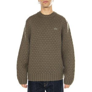 Pullover AH3223-BMY Green - Maglione Girocollo Uomo Verde AH3223-BMY  LACOSTE 