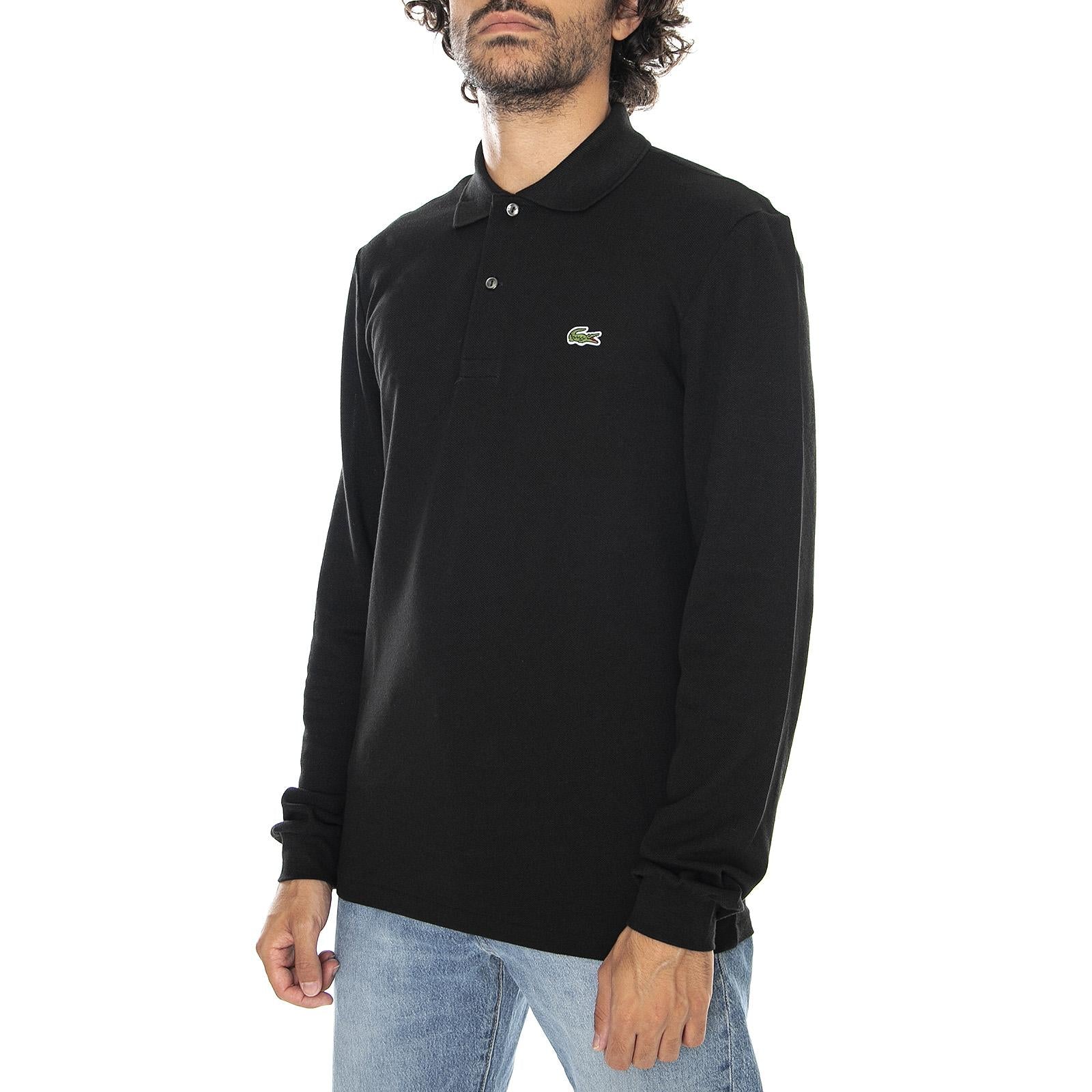 Classic 031 Long Sleeves Polo Shirt Black - Polo Maniche Lunghe Uomo Nera L1312-031 . LACOSTE 