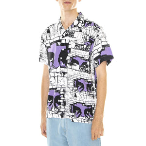 M' Detector Woven SS White / Multi - Camicia Maniche Corte Uomo Bianca / Multicolore 181210385-WTM  OBEY 