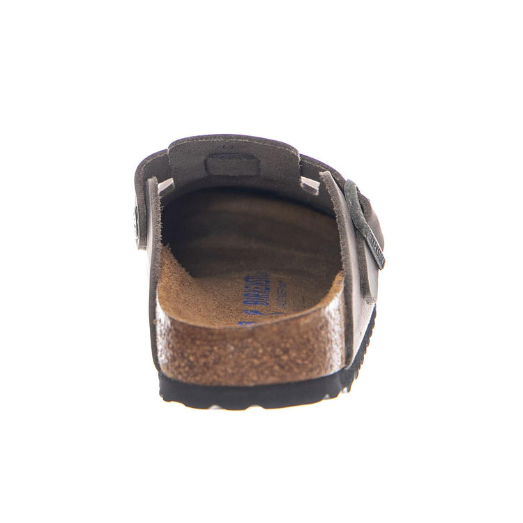 BOSTON SFB OILED LEATHER NARROW FIT IRON - Ciabatte Uomo / Donna Grigie 1013256 IRN BIRKENSTOCK 