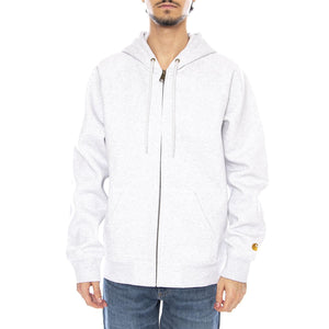 Hooded Chase Jacket Ash Heather / Gold - Felpa con Cappuccio Uomo Grigia I033664.00JXX  CARHARTT WIP 