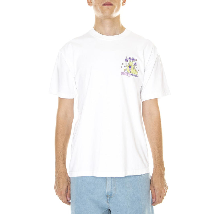 M' Obey Slime Heavyweight Tee White - Maglietta Girocollo Uomo Bianca 166913463-WHT  OBEY 