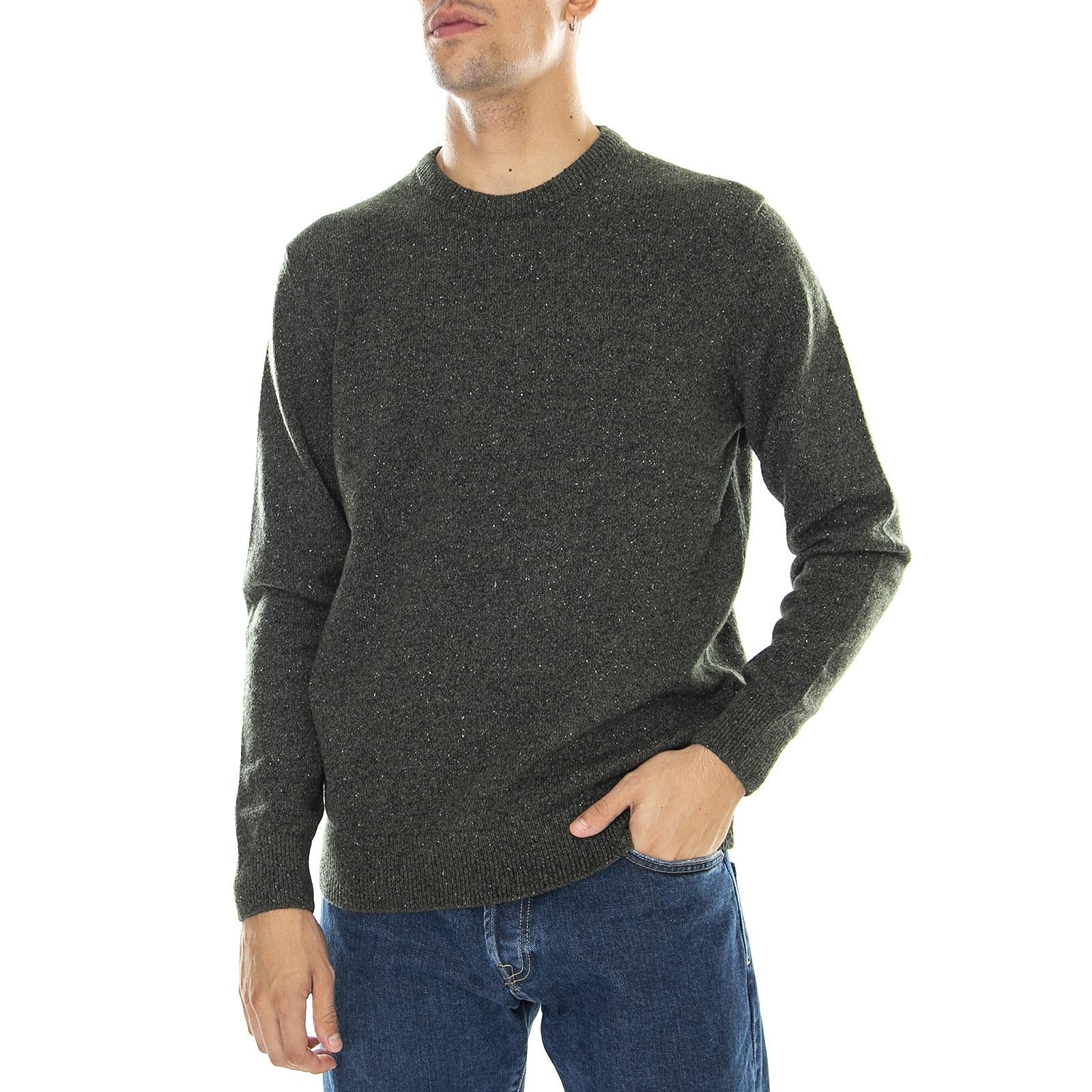 Tisbury - Maglione Girocollo Uomo Verde MKN0844-GN79-FW21  BARBOUR 