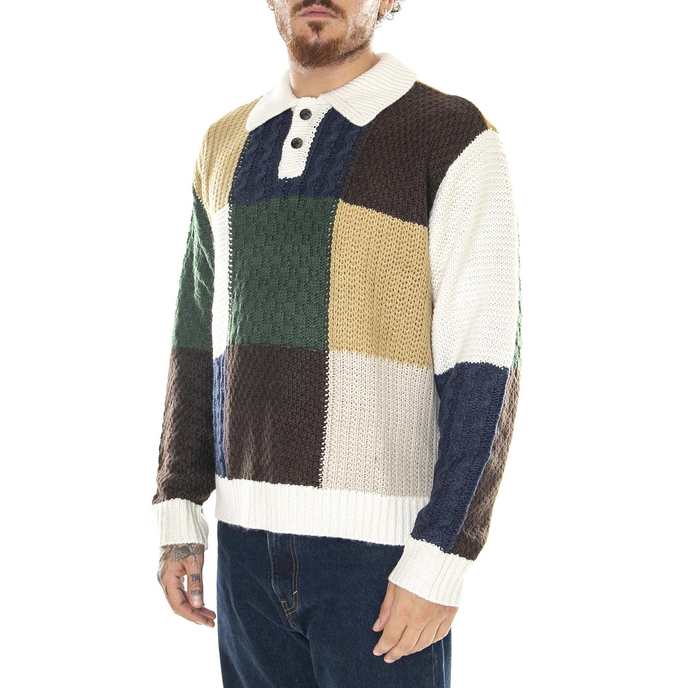M' Oliver Patchwork Sweater Unbleached / Multi - Maglione Uomo Multicolore 151000074-UBL  OBEY 