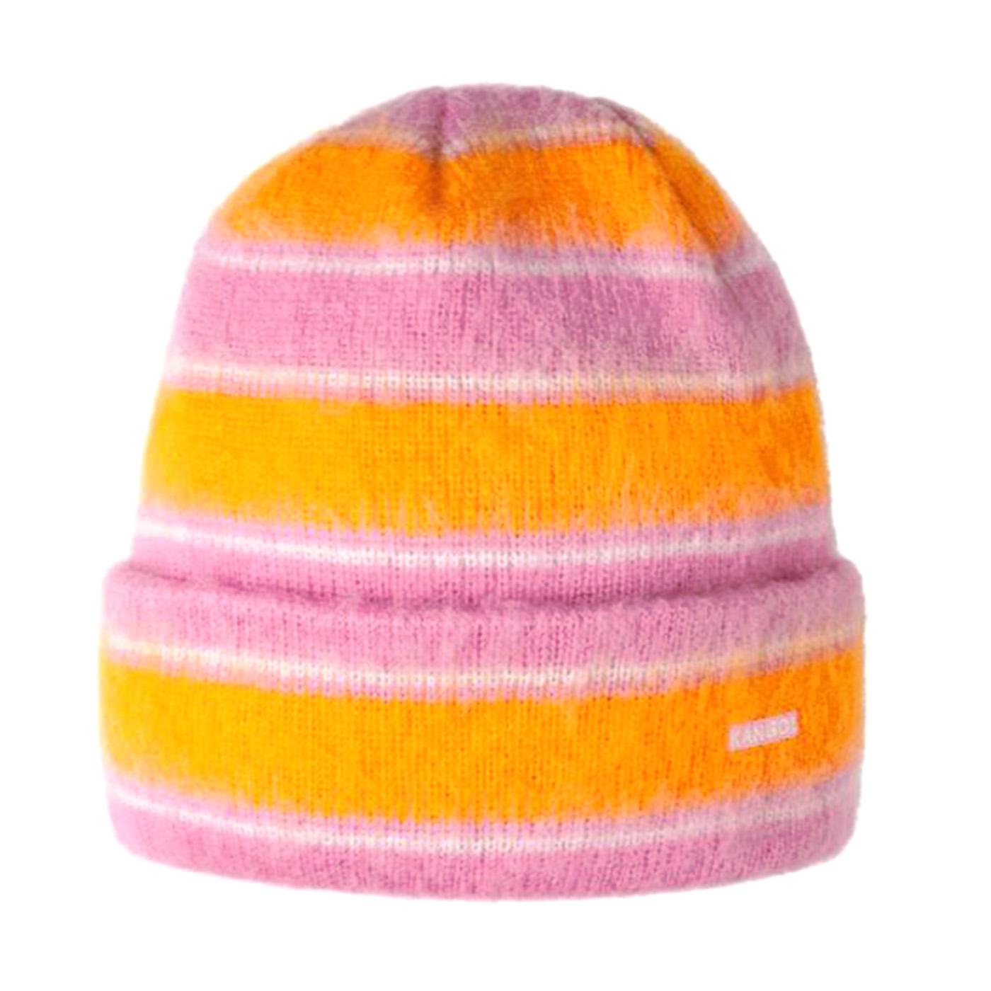 Fuzzy Stripe Beanie Peony Pink - Cappellino a Cuffia Multicolore K3725-PP692  KANGOL 