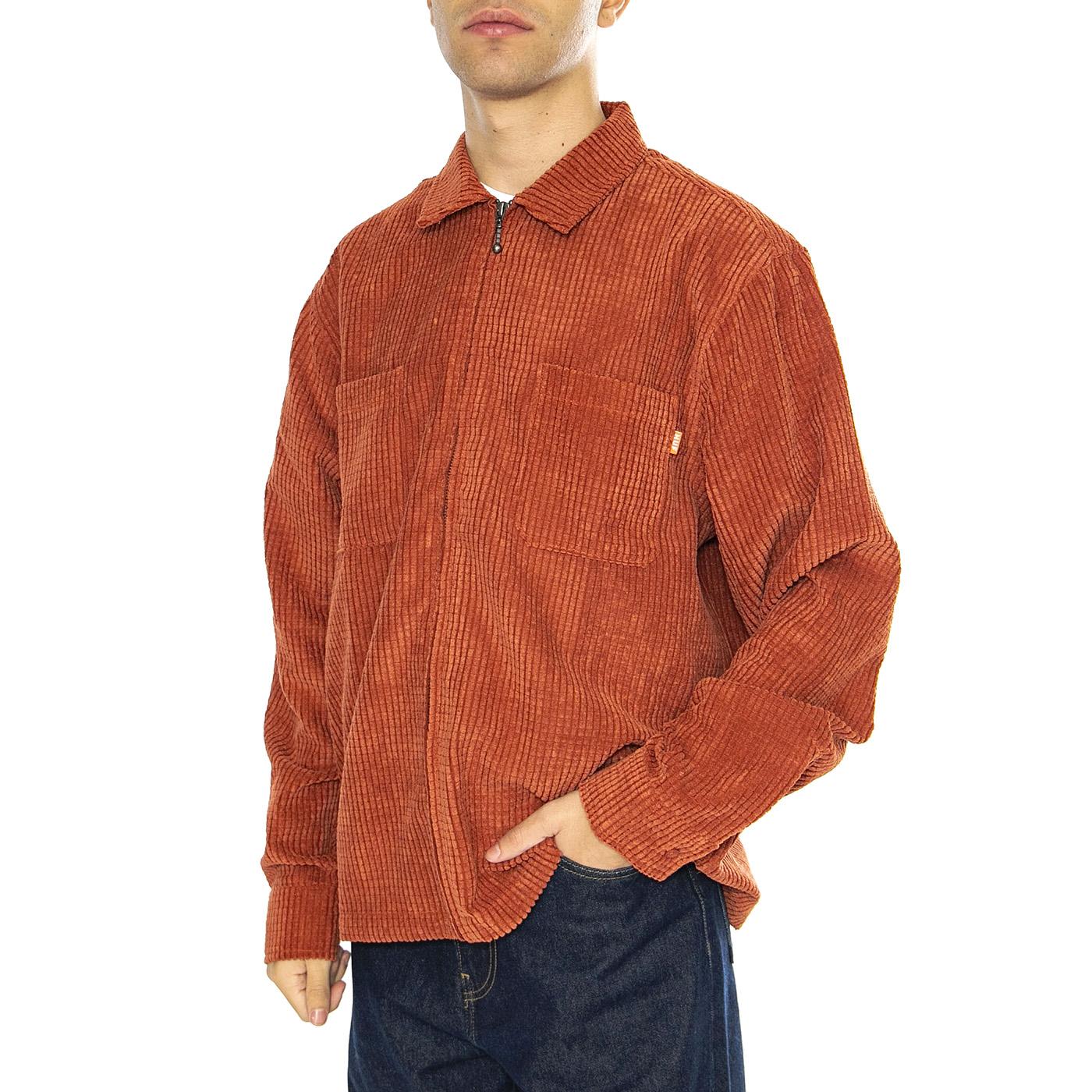Cornelius Zip Shirt Rust - Camicia Uomo Rossa BU00185-RUST  HUF 