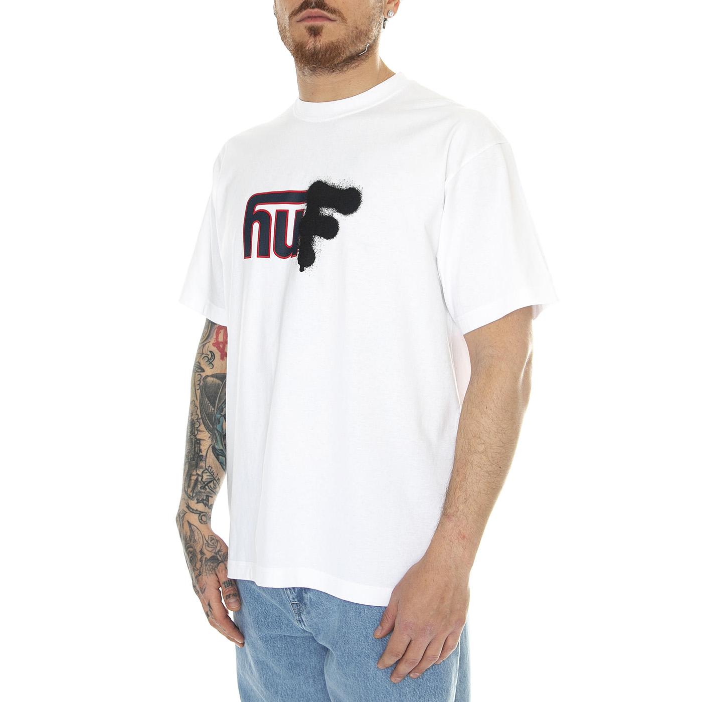 Upside Downtown S/S Tee White - Maglietta Girocollo Uomo Bianca TS02173-WHITE  HUF 