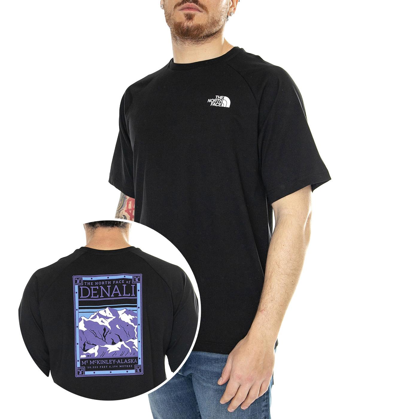 M S/S Redbox Tee Tnf Black - Maglietta Girocollo Uomo Nera NF0A87NUJK31  THE NORTH FACE 