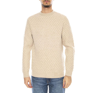 Stone Off White Crew -- Maglia Girocollo Uomo Bianco Sporco a Maniche Lunghe PULL-STON-ECRU OFF WHITE OLOW 