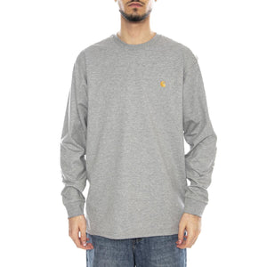 L/S Chase T-Shirt - Maglietta Maniche Lunghe Uomo Grigia I026392 00MXX CARHARTT WIP 