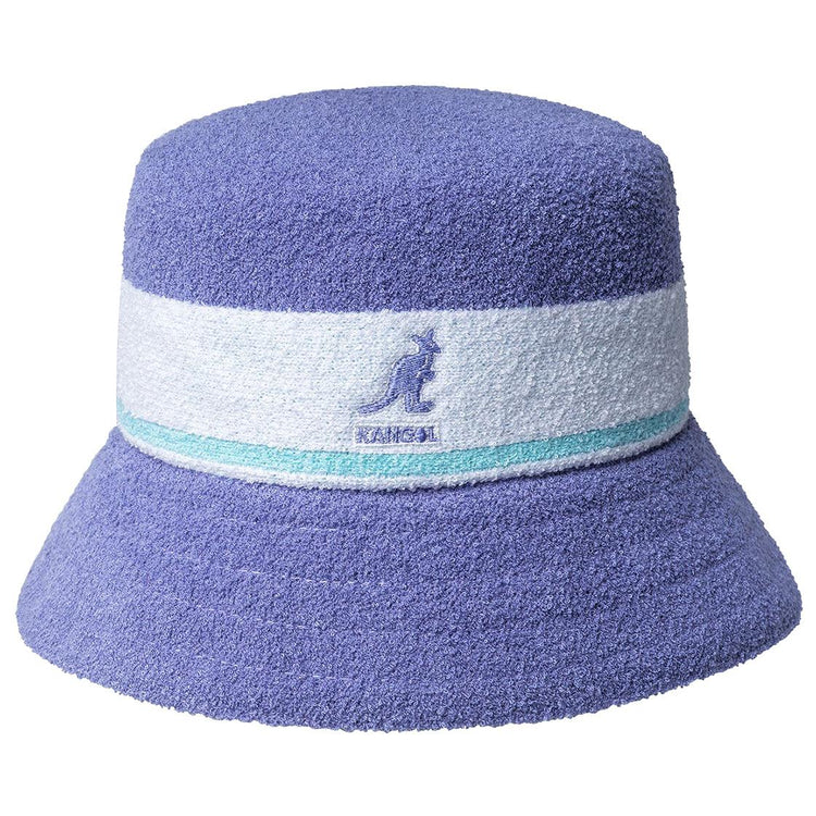 Bermuda Stripe Bucket - Cappellino da Pescatore Viola / Bianco / Iced Lilac K3326ST-IL525  KANGOL 