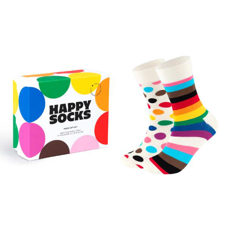 2-Pack Pride Gift Set White - Set da Due Paia di Calzini Multicolore P001718-WHITE  HAPPY SOCKS 