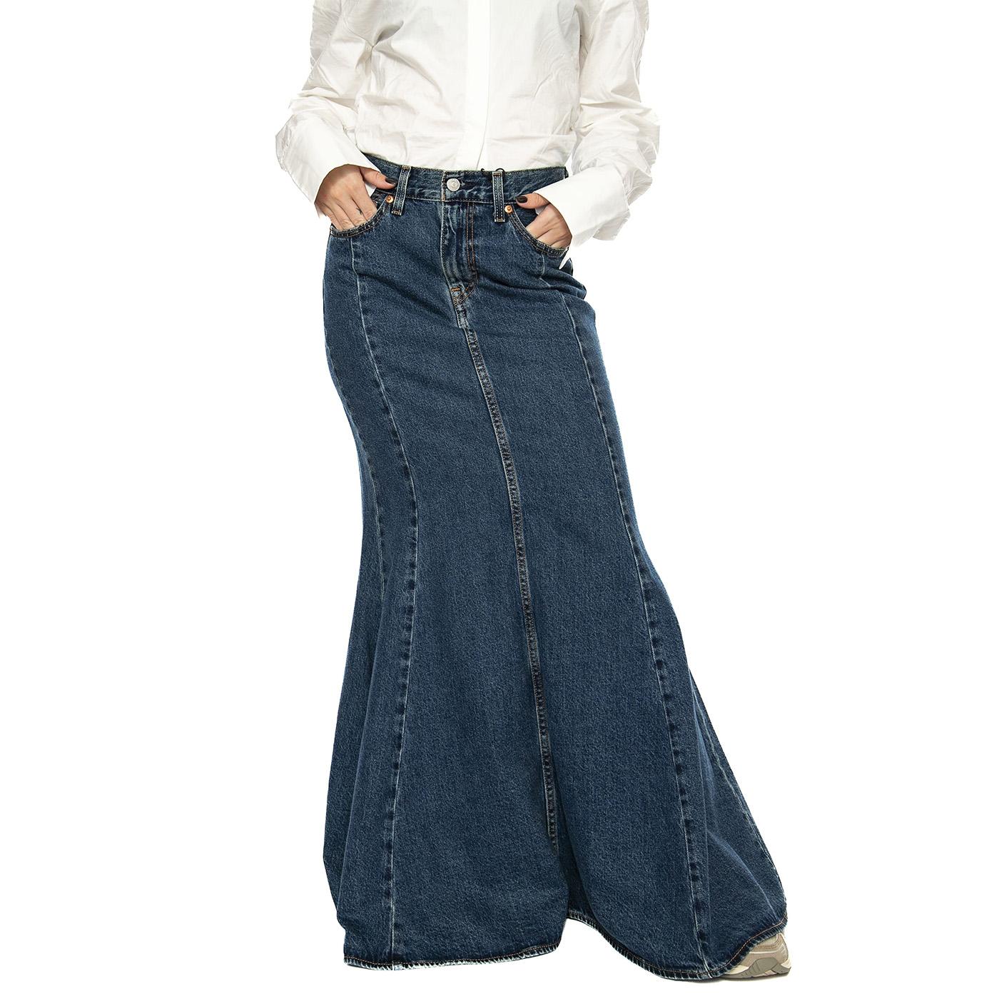Mermaid Skirt Enchantment Dark Indigo Flat Finish - Gonna Denim Jeans Blu A8726-0001  LEVIS 