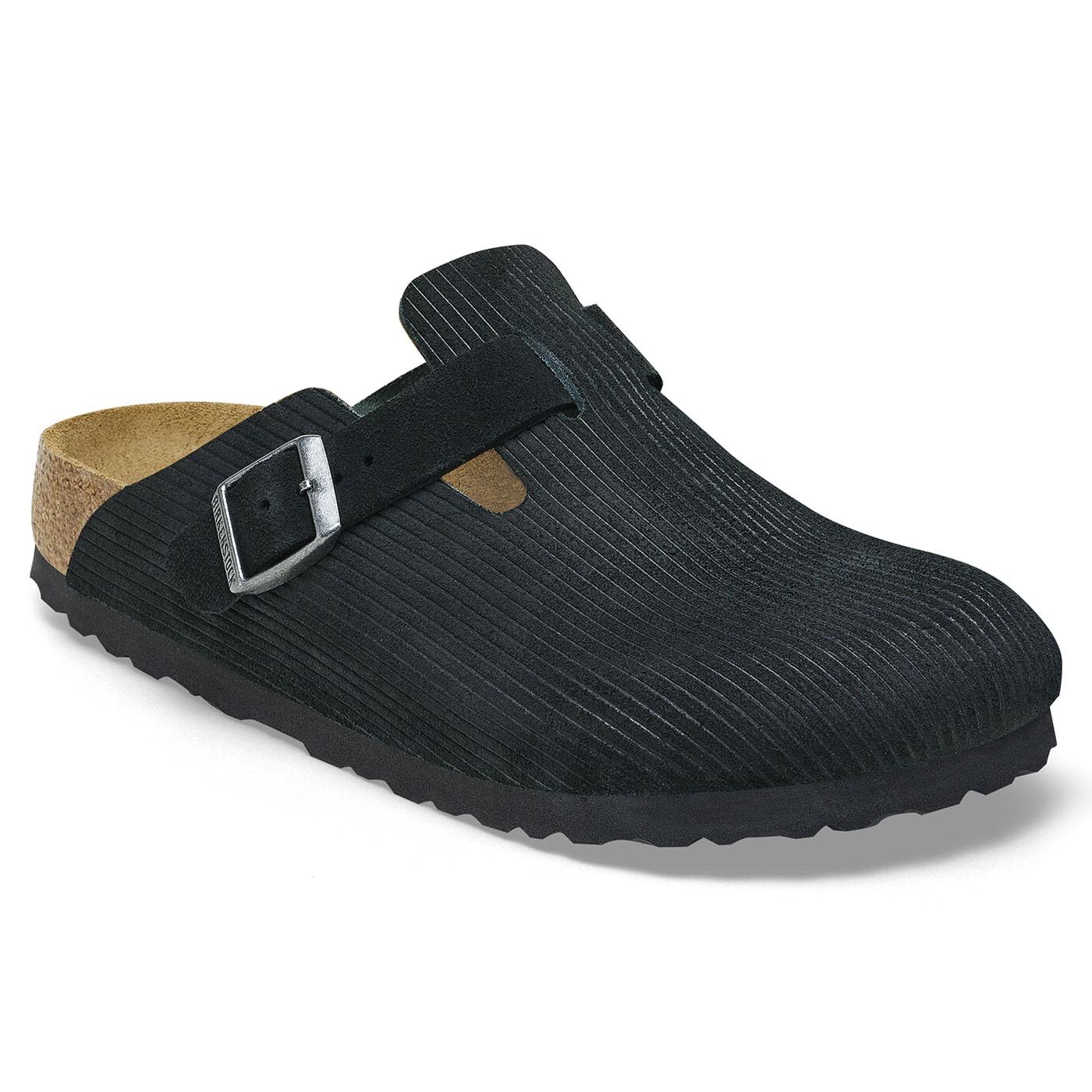 Boston Corduroy Black, Suede Leather - Sandali Uomo Neri 1026172  BIRKENSTOCK 