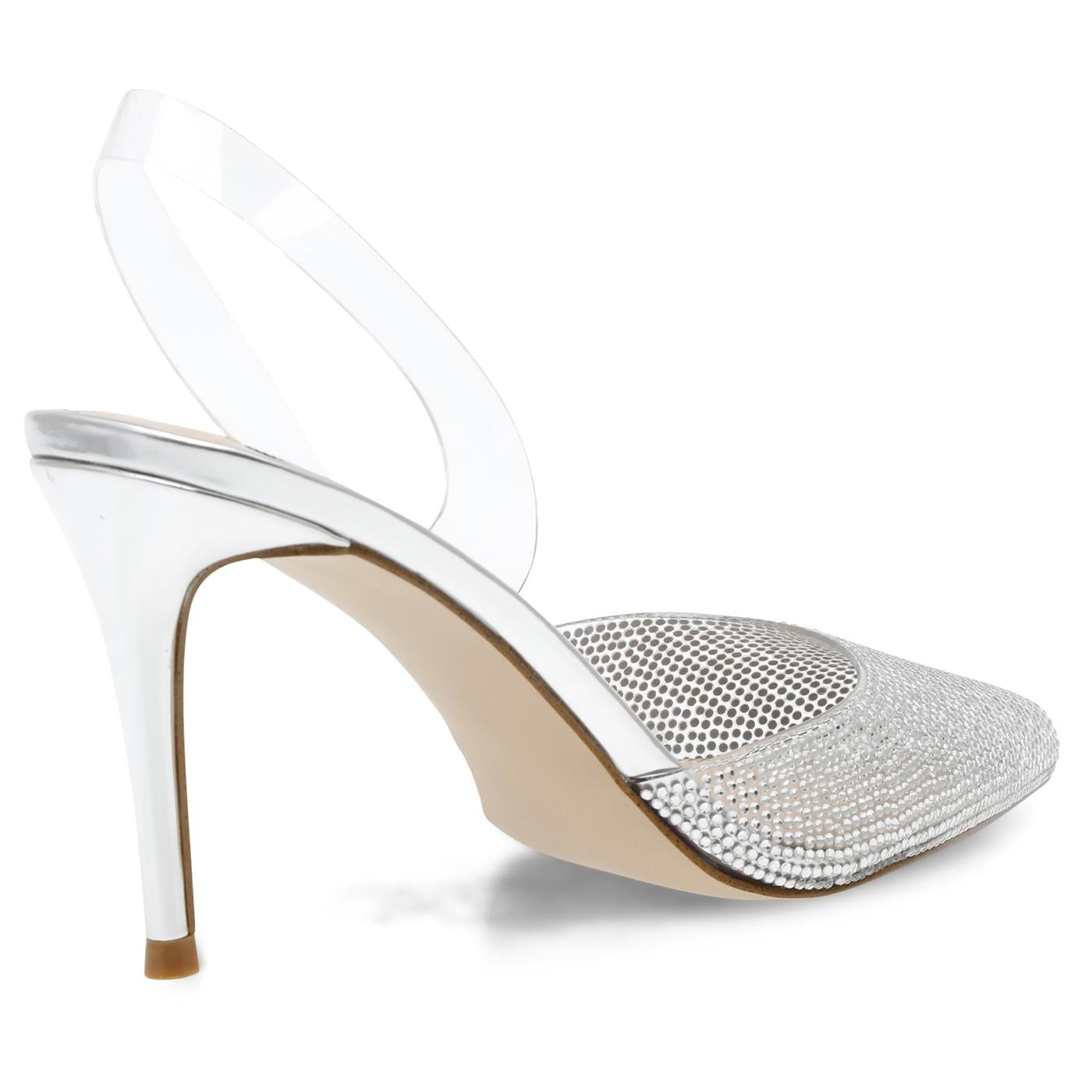 Lucyle Silver Clear Vinyl + Clear Stones - Scarpe Décolleté Donna Bianco / Argento SMSLUCYLE-SIL  STEVE MADDEN 