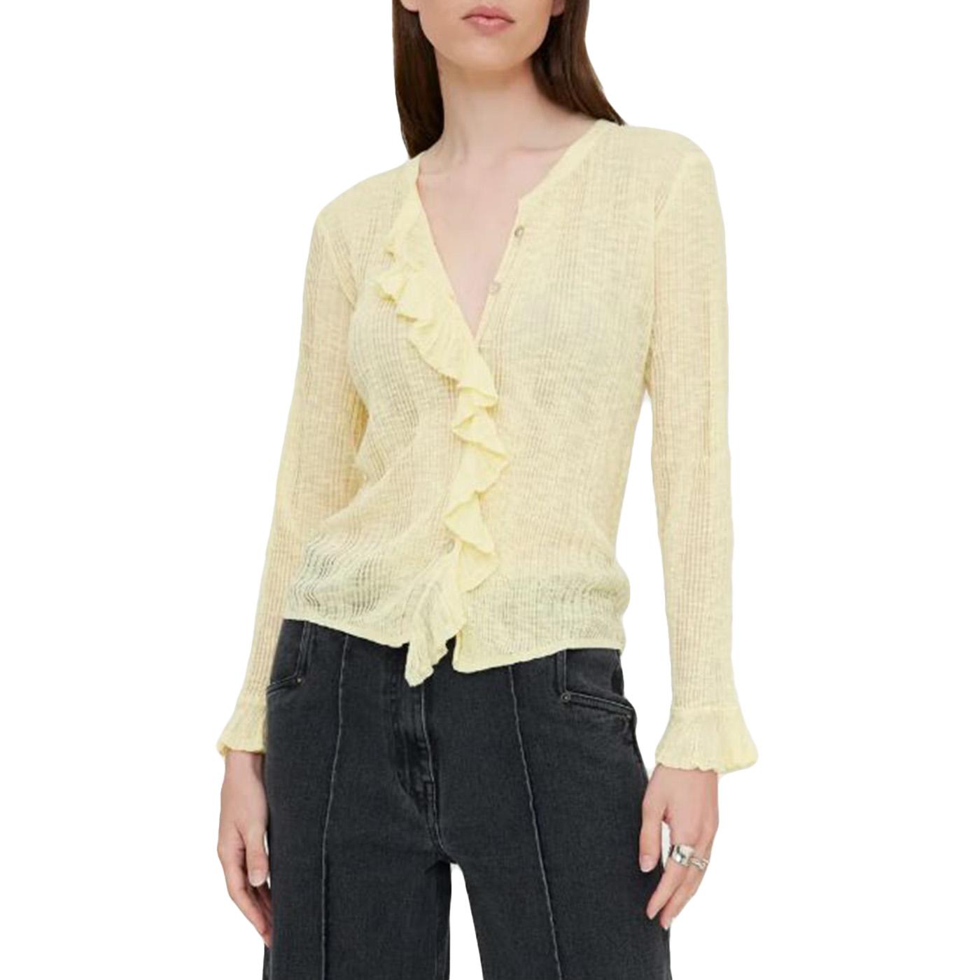 CARDIGAN DE PUNTO COLOR AMARILLO - Cardigan Donna Giallo 61W/10620 YLL WILD PONY 
