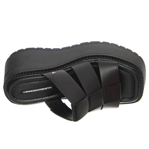 Capricorn Black Leather - Sandali Donna Neri WSSCAPRICORN-BLA  WINDSOR SMITH 
