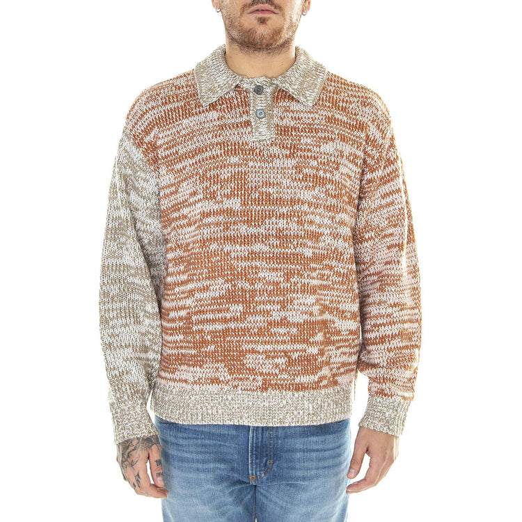 Carter Sweater Polo Brown Multi - Maglione Girocollo Uomo Multicolore 151000075-BRN  OBEY 