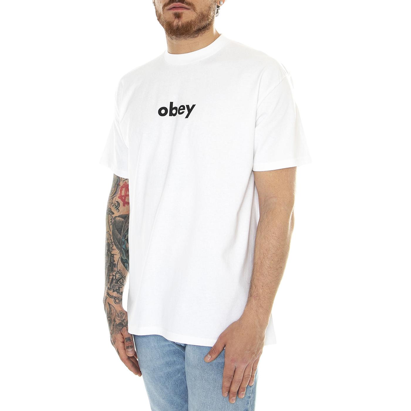 Obey Lower Case 2 Classic Tee White - Maglietta Girocollo Uomo Bianca 165263411-WHT  OBEY 