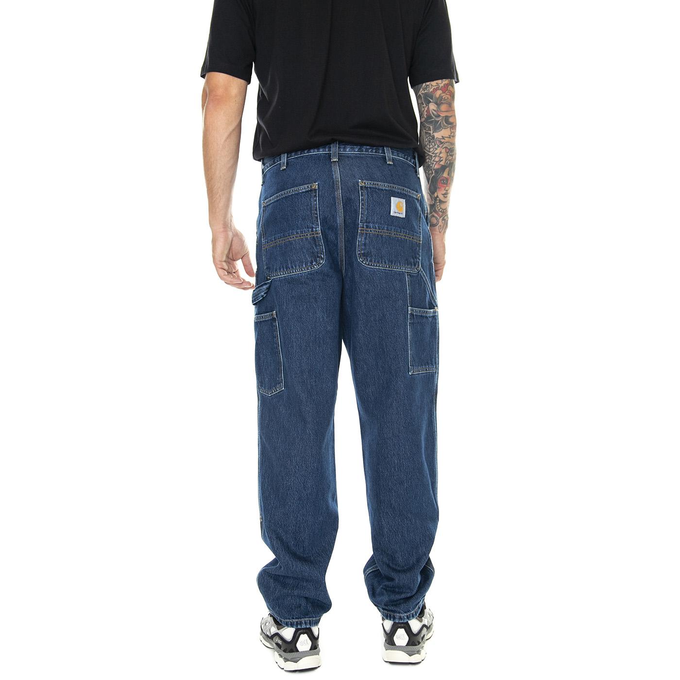 Double Knee Pant Blue / Stone Washed - Pantaloni Denim Jeans Uomo Blu I032699.0106  CARHARTT WIP 