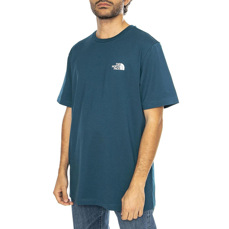 M S/S Simple Dome Tee Midnight Petrol - Maglietta Girocollo Uomo Verde NF0A87NG1NO1  THE NORTH FACE 