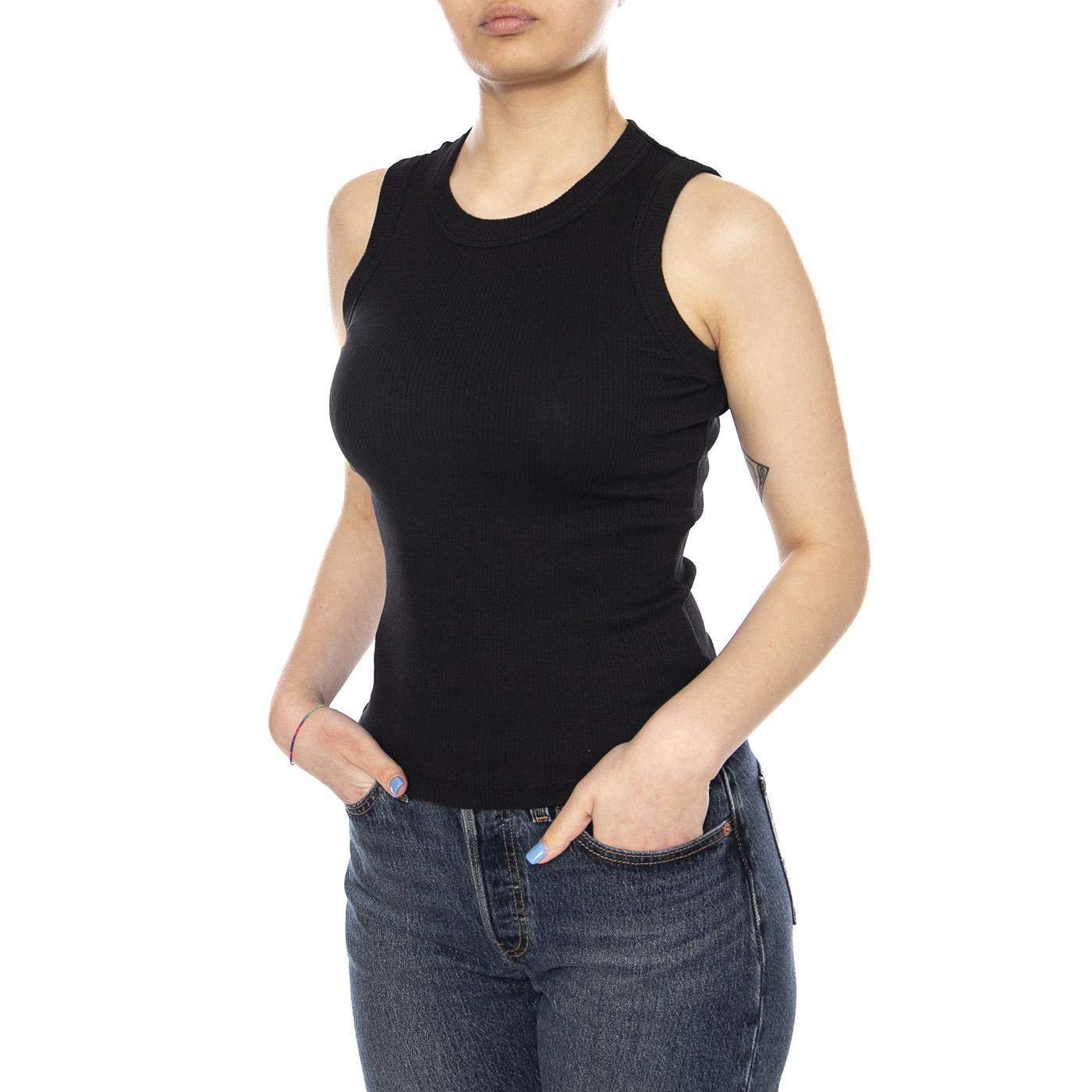 BLACK JULIETTE TOP BLACK - Canotta Donna Nera WTP00092 BLK THINKING MU 