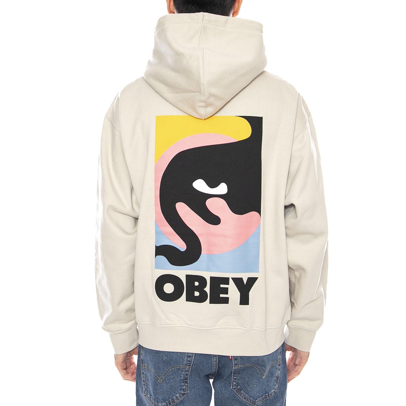 OBEY Quarter Icon Fleece -- Felpa con Cappuccio Uomo Moonstruck Beige 112844193 MNS OBEY 