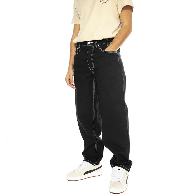 Camper Pant Black / White - Pantaloni Uomo Neri PT00242-BKWHT  HUF 