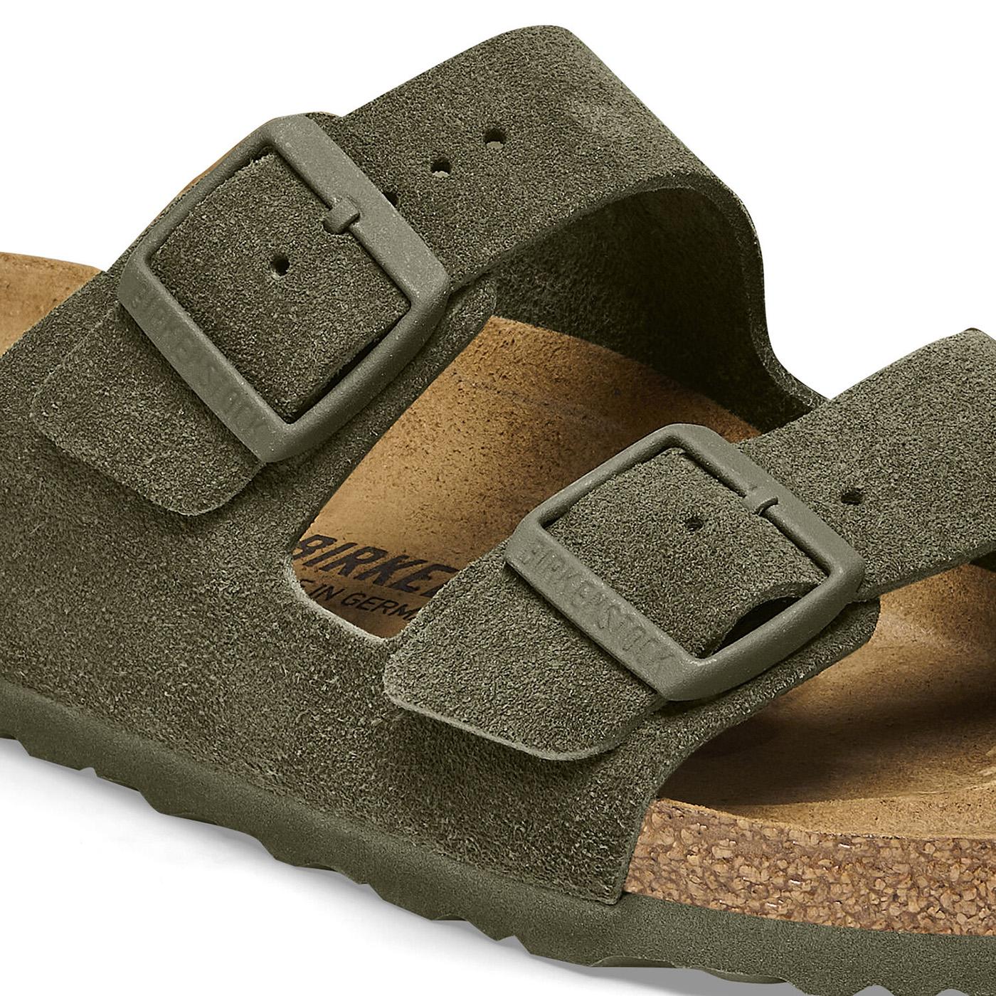 Arizona BS Thyme Suede Leather Sandals - Sandali Donna Verdi 1025720  BIRKENSTOCK 