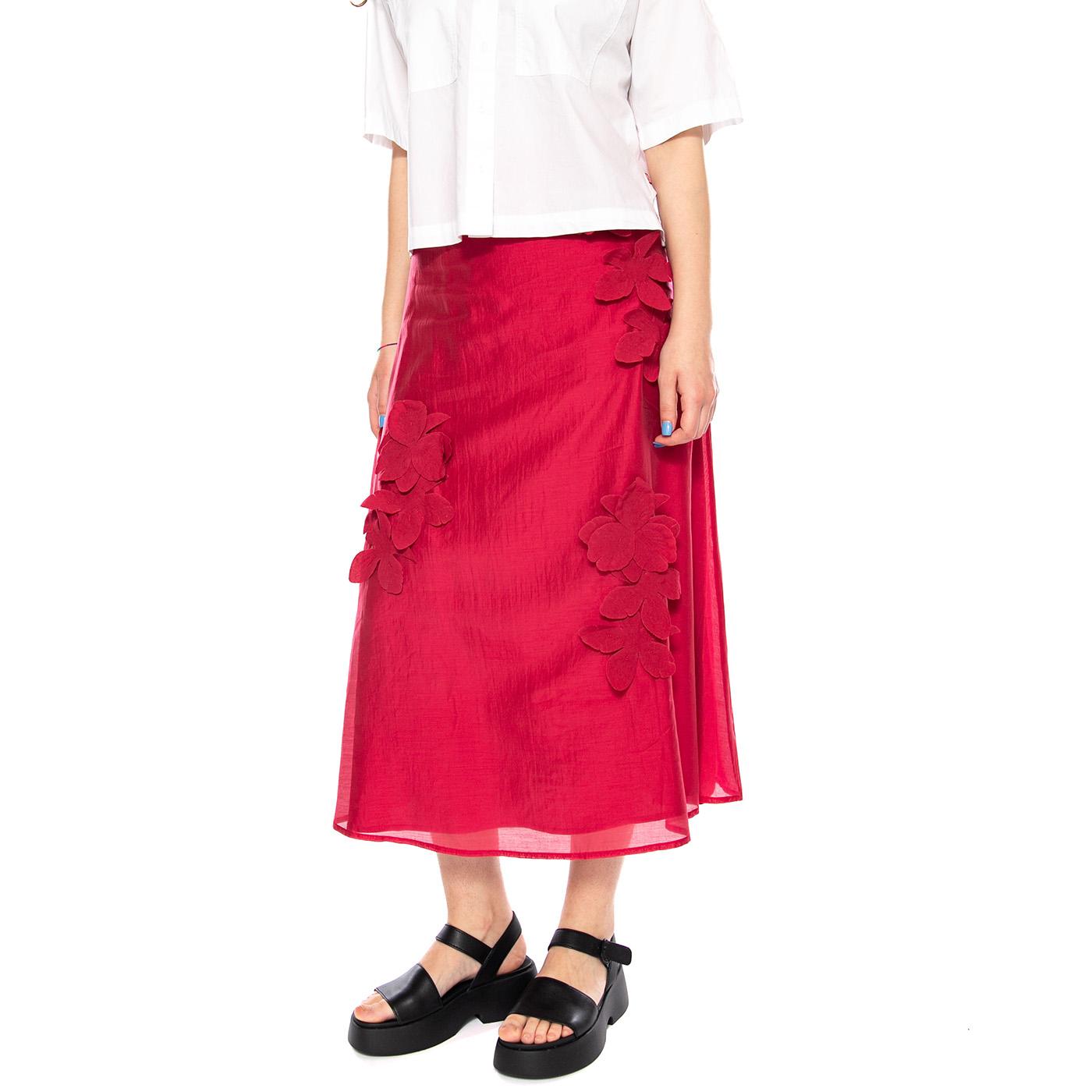 FALDA MIDI FLUIDA FUCSIA - Gonna Lunga Donna Viola 61W/11205 FCS WILD PONY 