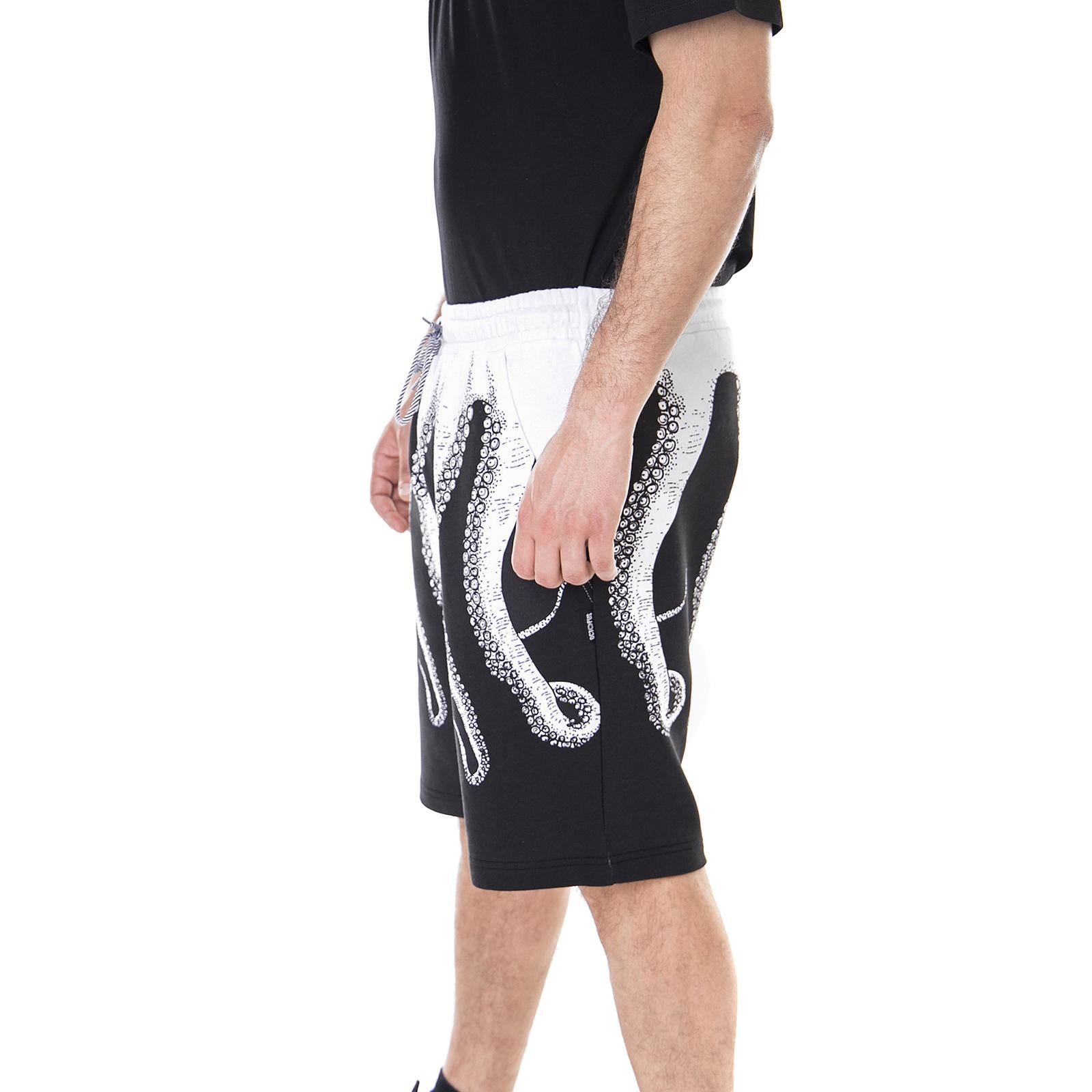 BLACK OCTOPUS SWEATSHORTS ORIGINAL Screen Printed Sweatshorts WHITE 18SOSS01  OCTOPUS 