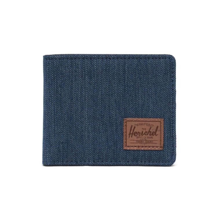 Roy Rfid Indigo Denim Crosshatch / Saddle Brown - Portafogli Denim Jeans Blu 10363-03538-OS  HERSCHEL 