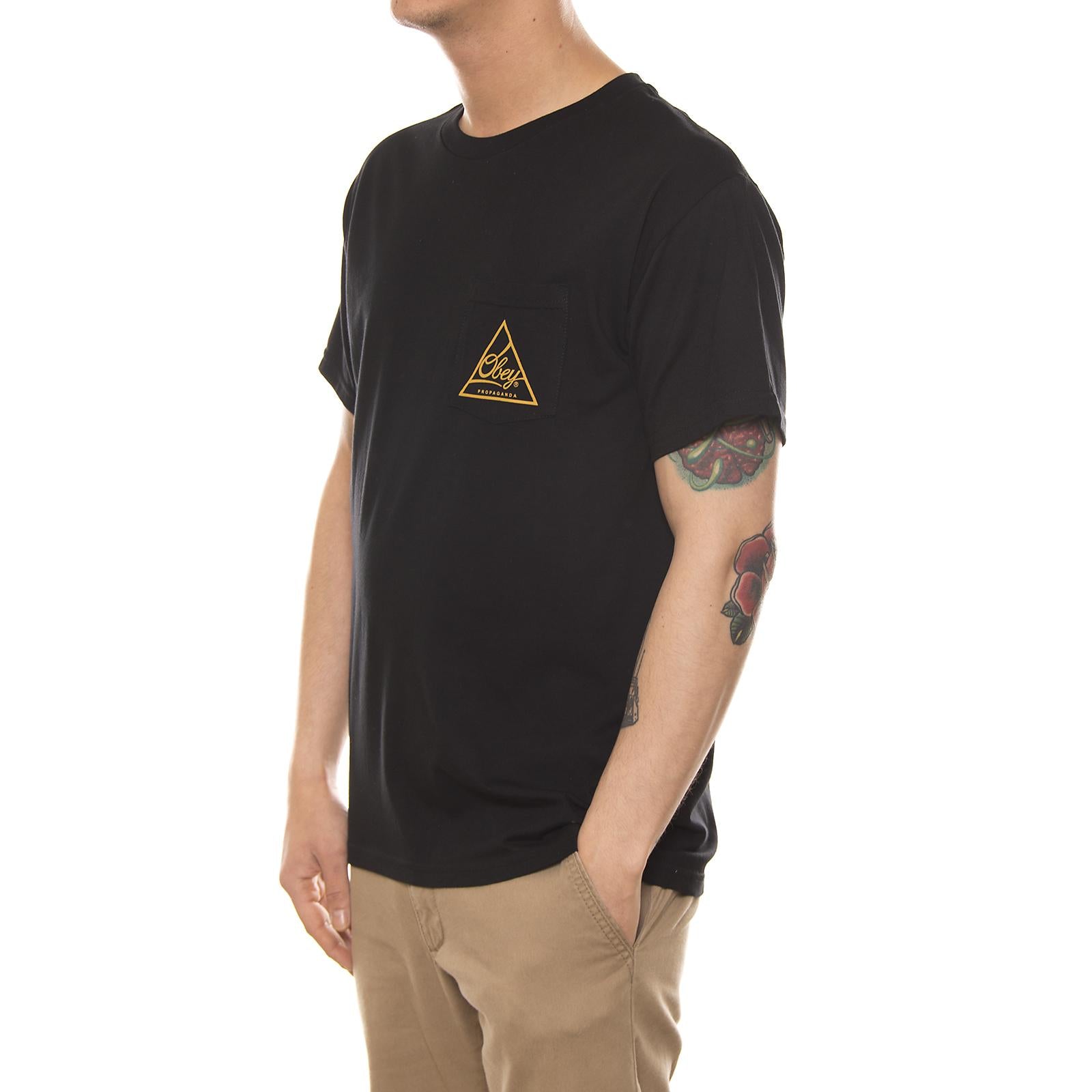 NEXT ROUND 2 PREMIUM POCKET S/S TEE BLACK/GOLD 165371005-BLG  OBEY 