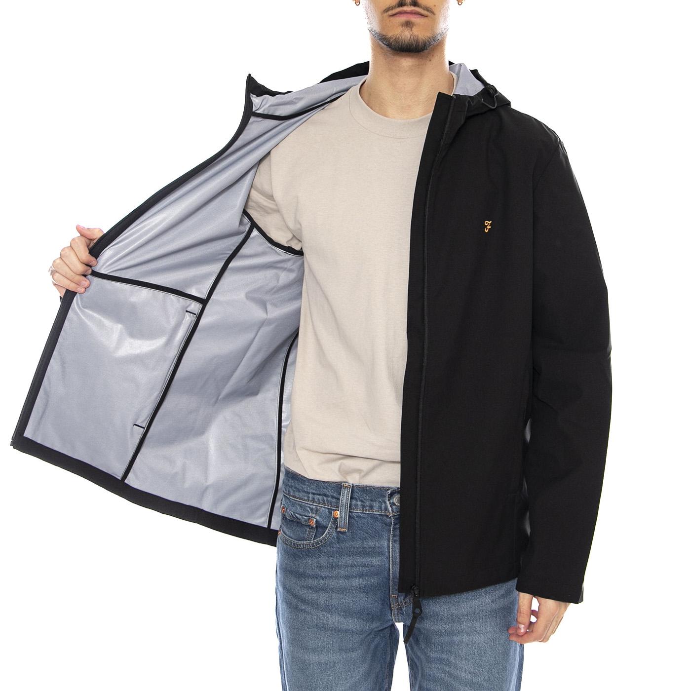 Rhodes Hooded Jacket - Giacca Uomo con Cappuccio Nera F4RFF031 10 FARAH 