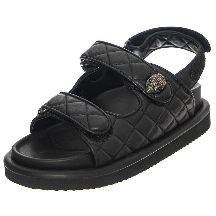 W' Orson Black Leather Summer Sandals - Sandali Donna Neri KG-3469600109  KURT GEIGER 