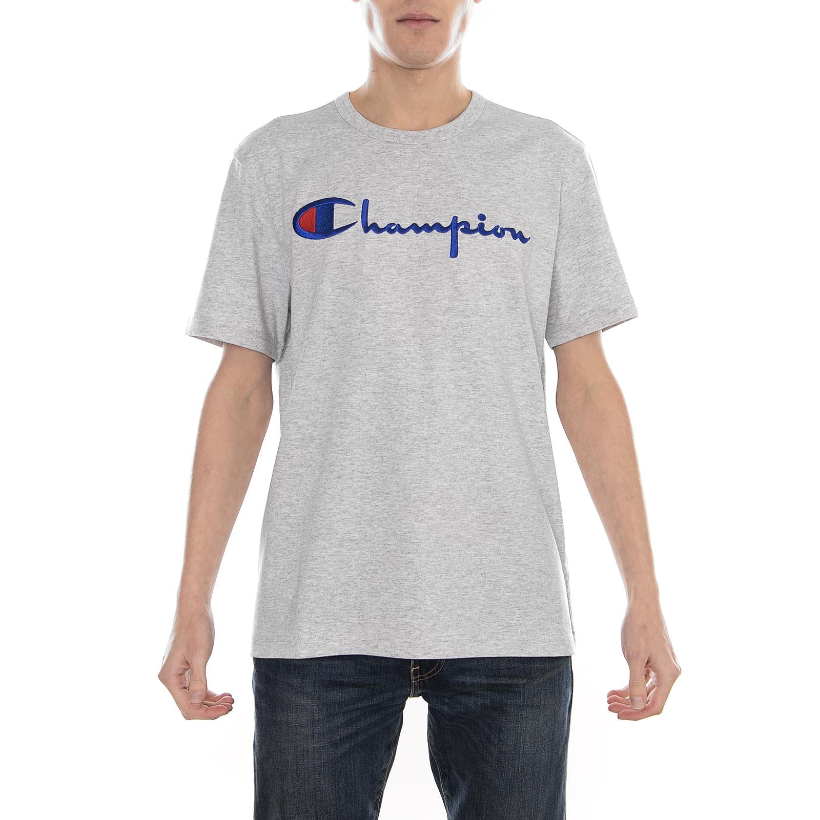 Crewneck Logo Tee Light Grey Melange 210972-EM004  CHAMPION 