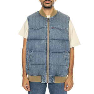 Western Super Puff Vest Slightly Sidetra Med Indigo Worn In - Giacca Smanicata Uomo Demin Jeans Blu A9128-0000  LEVIS 