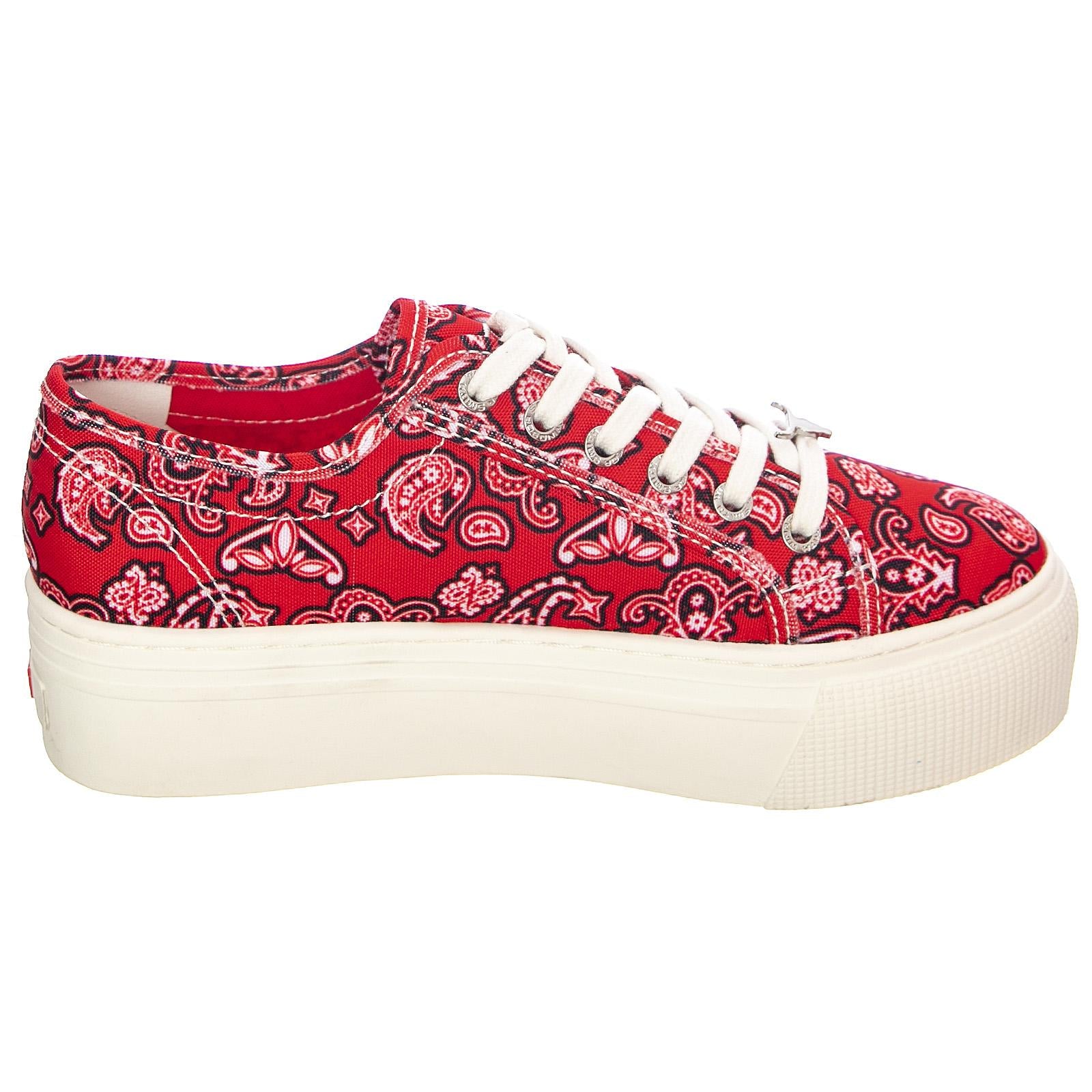 Womens Ruby Bandana Shoes - Red - Scarpe Stringate Profilo Basso Donna Rosse WSPRUBY-REDB  WINDSOR SMITH 
