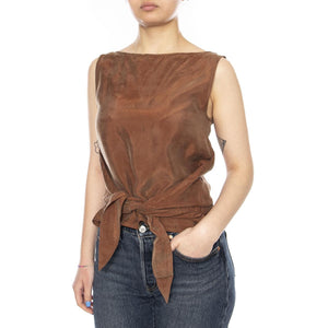 BROWN SOLEA TOP BROWN - Top Donna Marrone WTP00263 BRN THINKING MU 