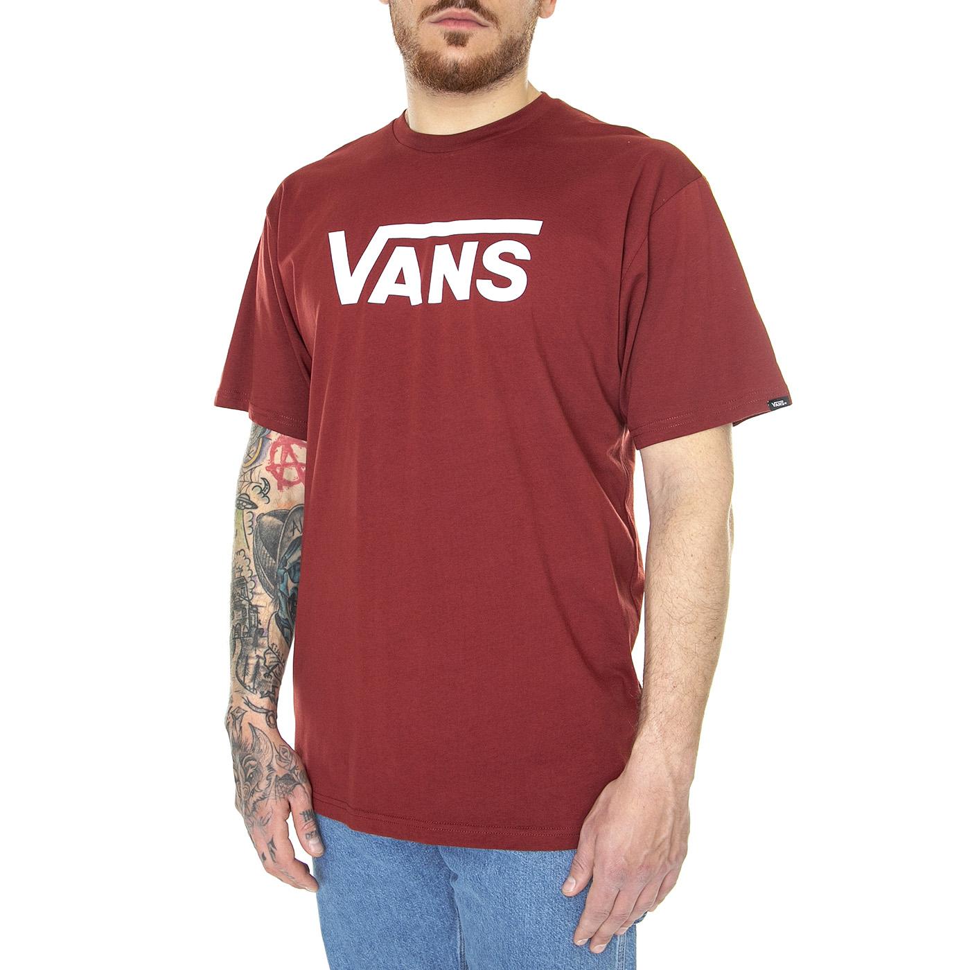 MN Vans Classic Syrah / White - Maglietta Girocollo Uomo Rossa VN000GGGBWD1  VANS 