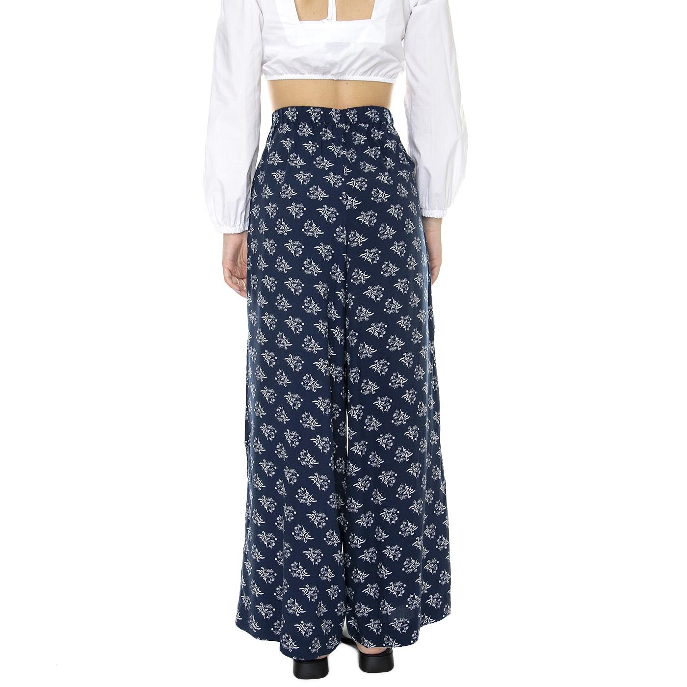 W' Blossom Navy Pant Assorted - Pantaloni Donna Blu / Multicolore 2116-ASS  BRAVA FABRICS 