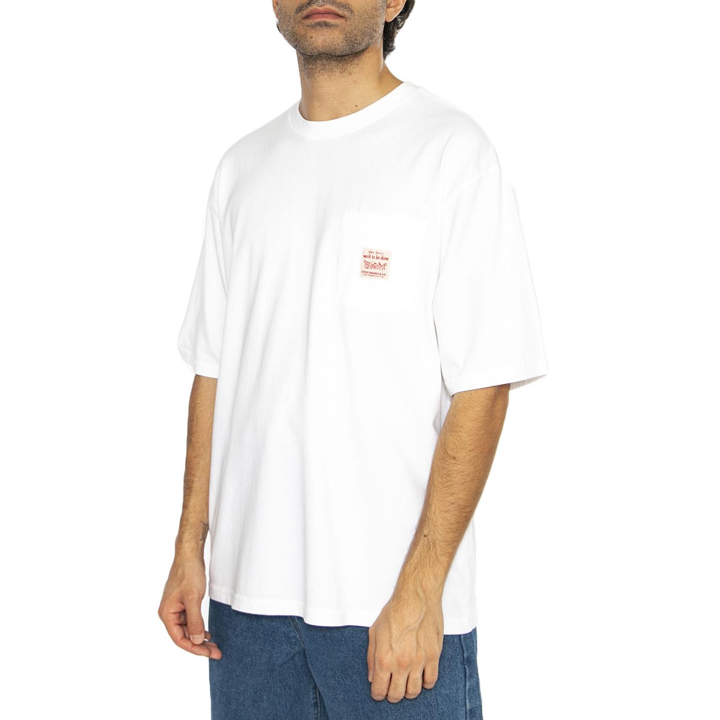 SS Workwear Tee Bright White - Maglietta Girocollo Uomo Bianca A5850-0005 White LEVIS 