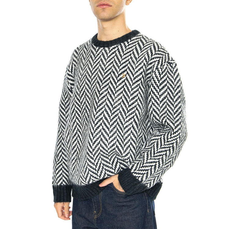 Athens Herringbone Sweater In True Navy - Maglione Girocollo Uomo Blu / Multicolore F4GFE028  FARAH 