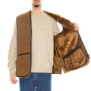 Pile Waistcoat Zip In Liner Brown - Giacca Smanicata Uomo Marrone MLI0004-BR31-FW23 . BARBOUR 