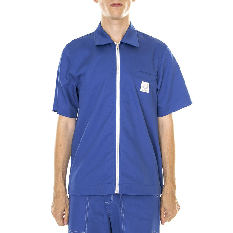 M' Buffer Short Royale Blue - Camicia Maniche Corte Uomo Blu S23SPDOTS-BLUE  USUAL 