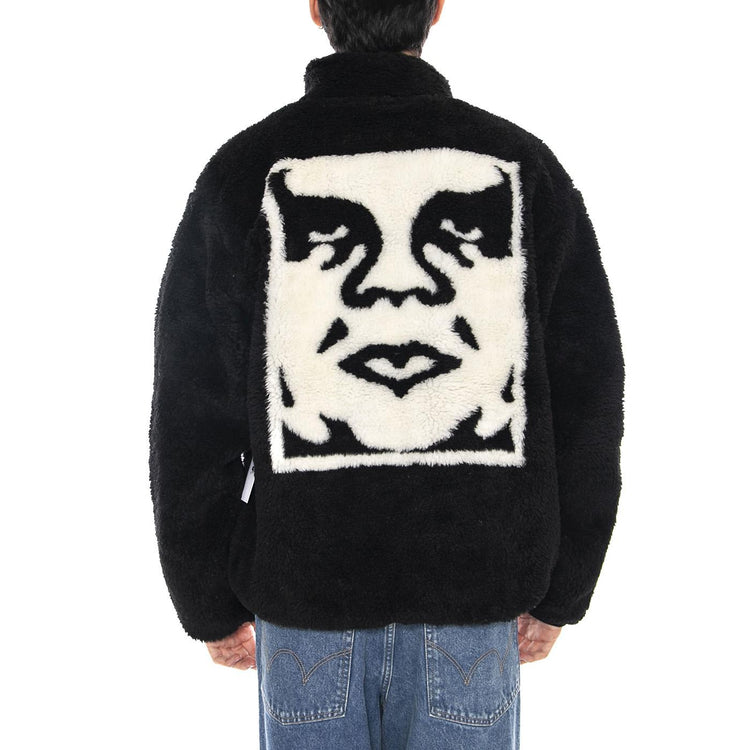 Icon Face Sherpa Kacket Black - Giacca Uomo Nera 121800564 BLK OBEY 